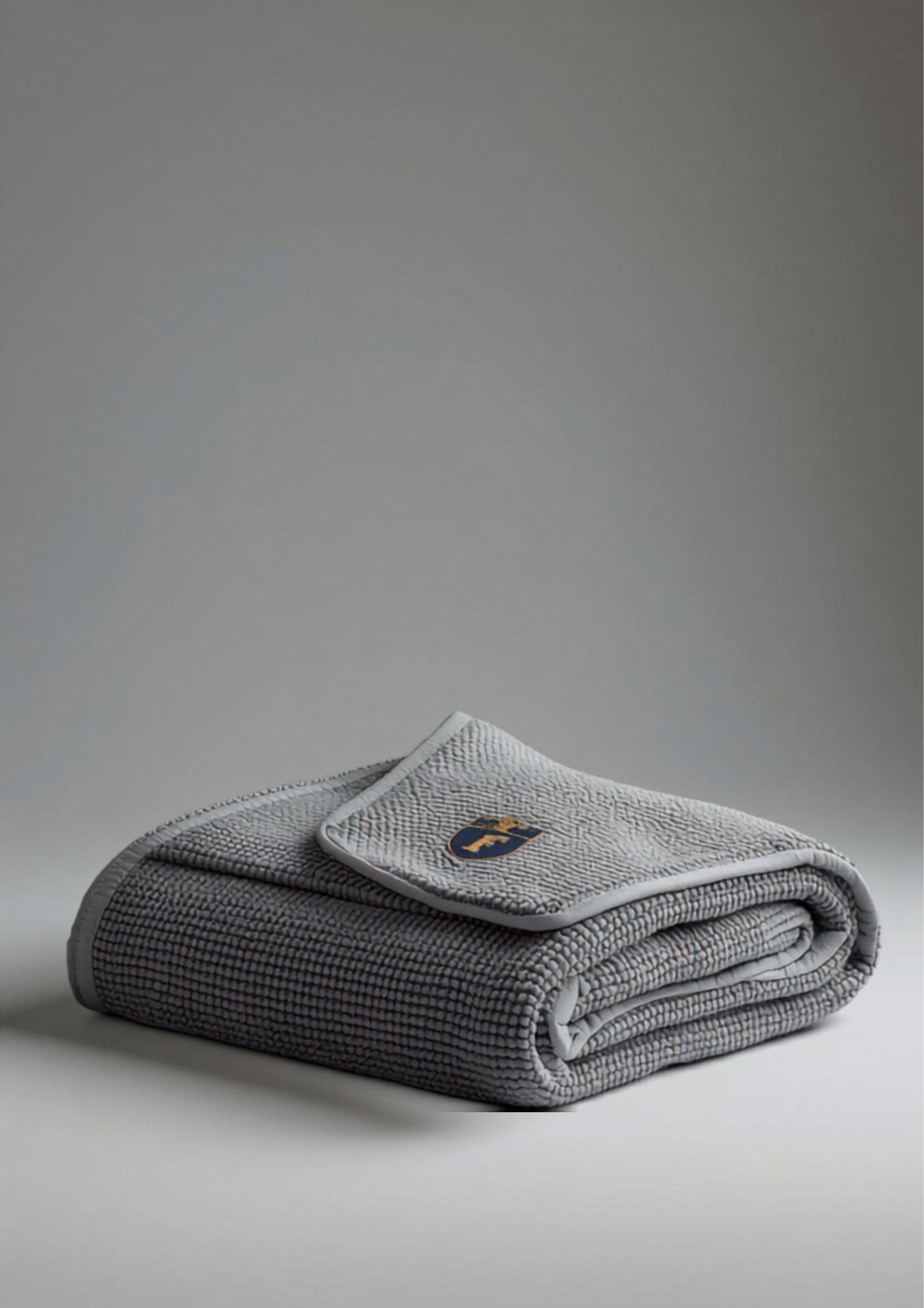 Embroidered Grey Blanket